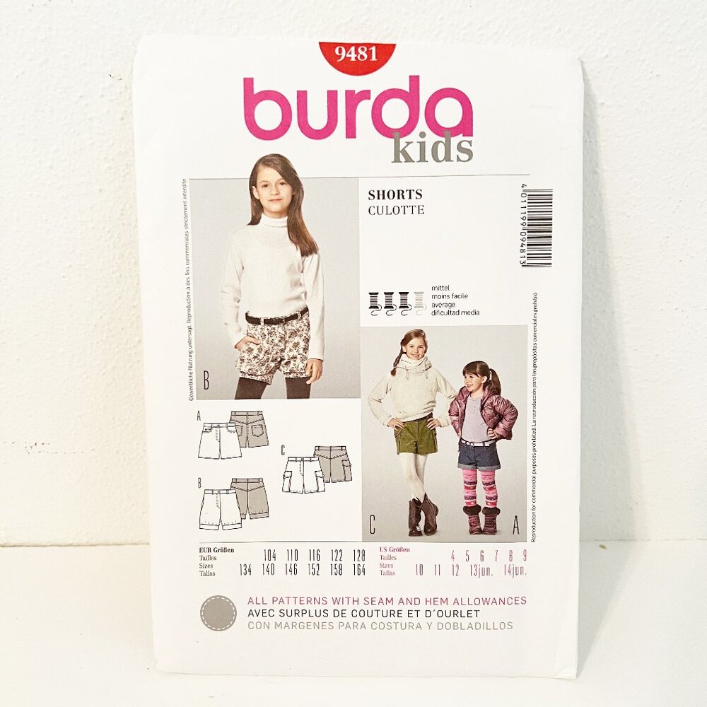 Burda Kids Sewing Pattern 9481